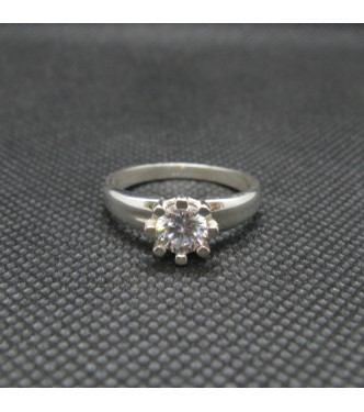 R002048 Genuine Sterling Silver Solitaire Ring Solid Hallmarked 925 6mm Cubic Zirconia